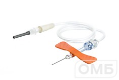 Vacuette Игла-Бабочка 25G(0,5х19мм) Safety, луер-адаптер 30см, оранжевая, 450099, Greiner Bio-One